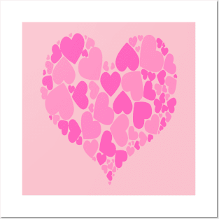 A Heart Of Hearts Romantic Design Pastel Pink Shades Posters and Art